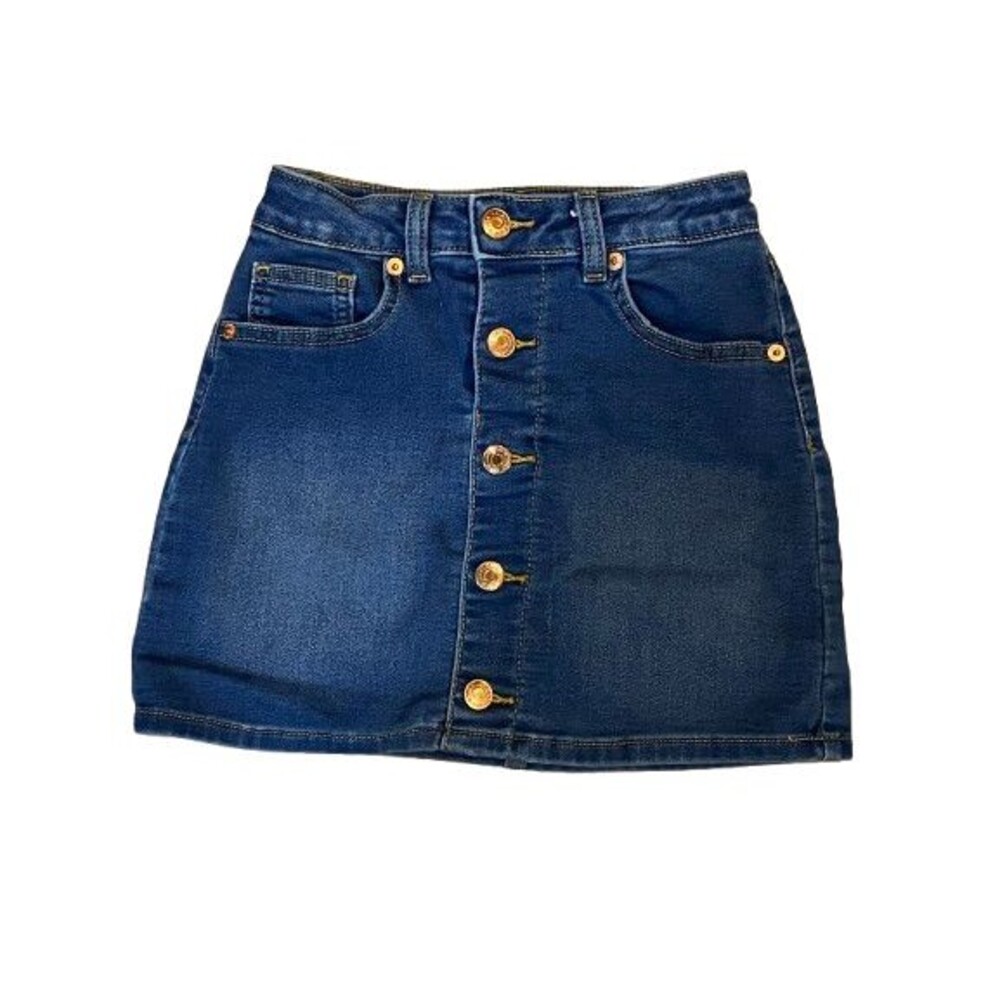 Girl's 6/6X Denim Skirt Cat & Jack Stretch Blue Adjustable Waist